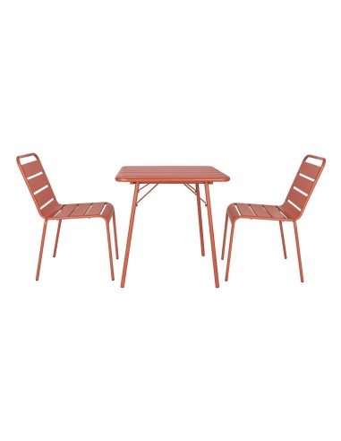 Table carrée à lattes Bolero terracotta - 710x700 mm