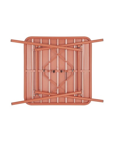 Table carrée à lattes Bolero terracotta - 710x700 mm