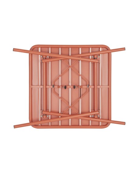 Table carrée à lattes Bolero terracotta - 710x700 mm