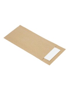 Pochettes à couverts kraft + serviette blanche - 500 pcs 2