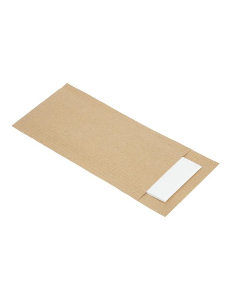 Pochettes à couverts kraft + serviette blanche - 500 pcs