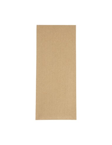 Pochettes à couverts kraft + serviette blanche - 500 pcs