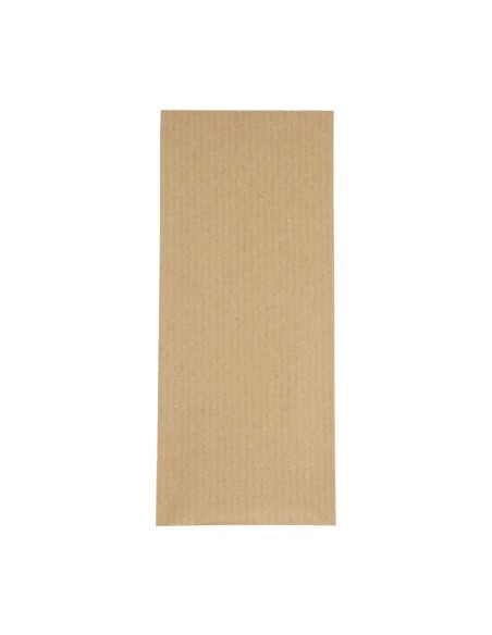 Pochettes à couverts kraft + serviette blanche - 500 pcs