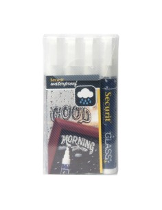 Marqueurs craie waterproof Securit blanc - lot de 4