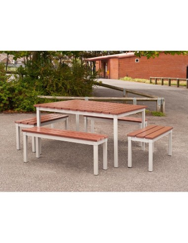 Banc extérieur imitation bois de noyer Enviro 1050mm - Gopak
