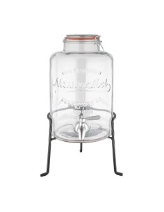Distributeur d'eau rétro Olympia 8,5 L - verre & socle métallique