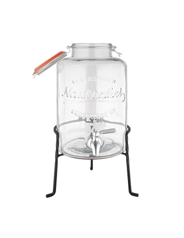 Distributeur d'eau rétro Olympia 8,5 L - verre & socle métallique