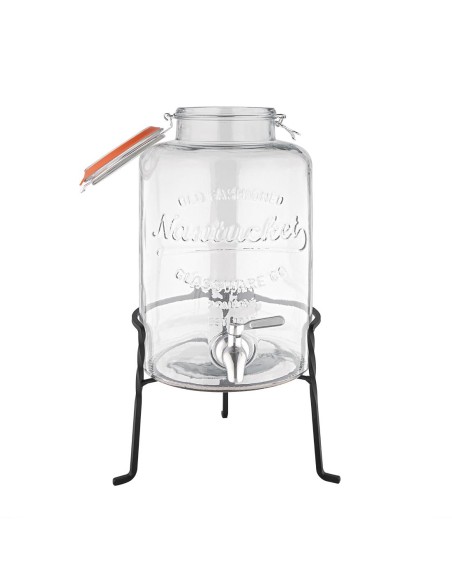 Distributeur d'eau rétro Olympia 8,5 L - verre & socle métallique