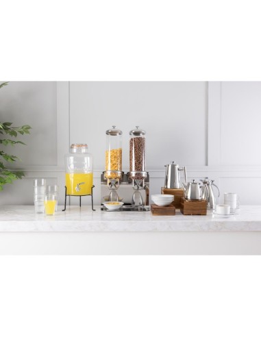 Distributeur d'eau rétro Olympia 8,5 L - verre & socle métallique