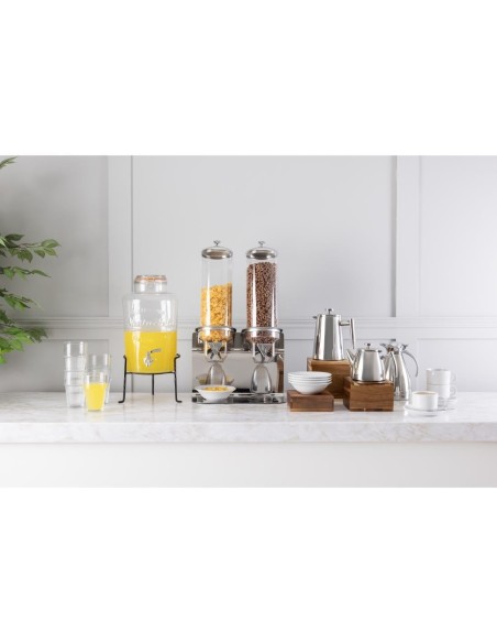 Distributeur d'eau rétro Olympia 8,5 L - verre & socle métallique