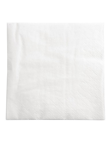 Serviettes cocktail blanches 2 plis Fasana 240mm - Lot 1500