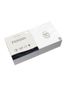 Serviettes cocktail blanches 2 plis Fasana 240mm - Lot 1500 2