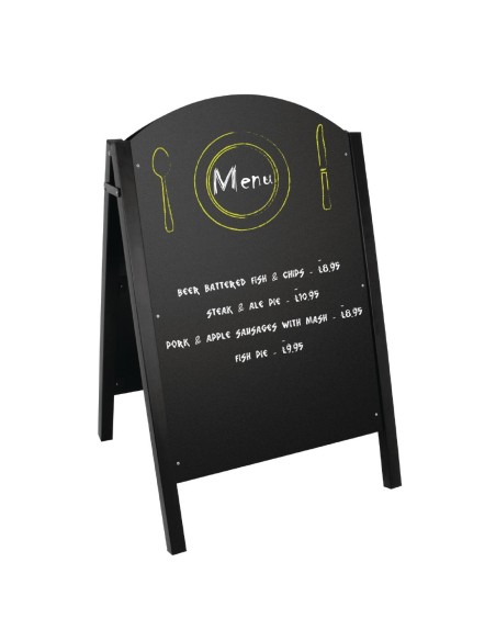 Panneau de trottoir noir Olympia - Métal 1040x675 mm