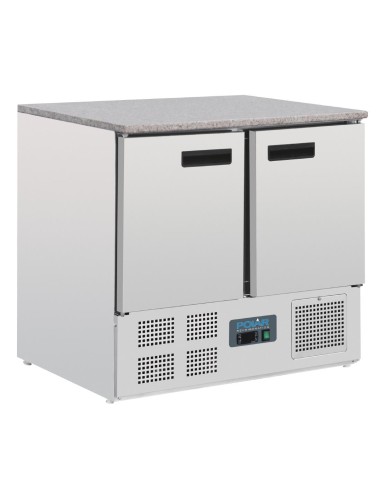 Table réfrigérée Polar 240L plan marbre - 2 portes
