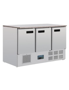 Table réfrigérée Polar 3 portes 308L - plan marbre
