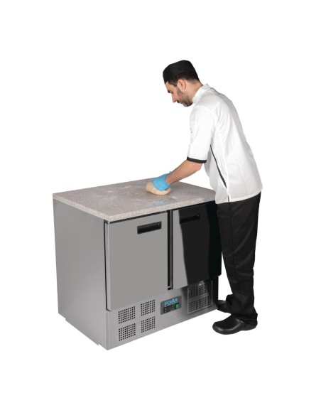 Table réfrigérée Polar 240L plan marbre - 2 portes