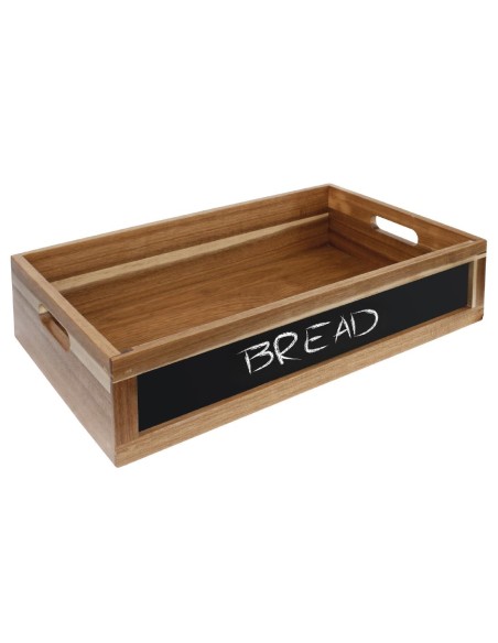 Caisse de présentation Olympia GN1/1 avec ardoise - Bois acacia