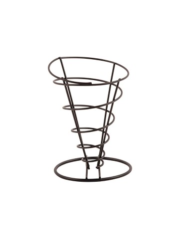 Support conique pour frites noir Olympia - 175x115 mm