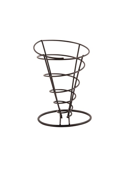 Support conique pour frites noir Olympia - 175x115 mm