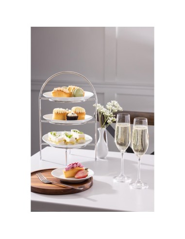 Présentoir salon de thé Olympia 3 assiettes - Chrome