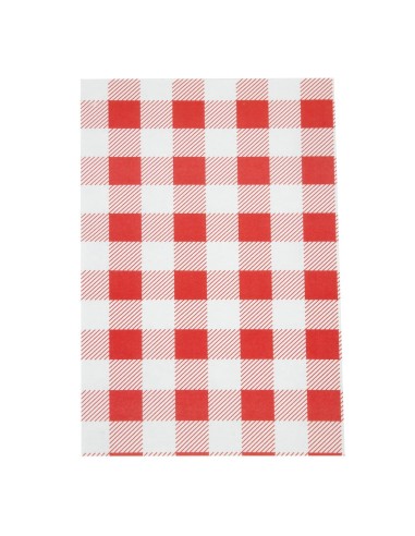 Papier ingraissable vichy rouge 190x310 mm - Lot de 200