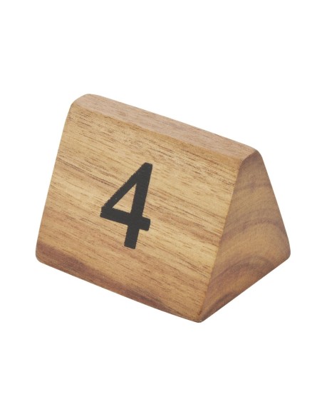 Numéros de table en bois Olympia 1 à 10 - Acacia