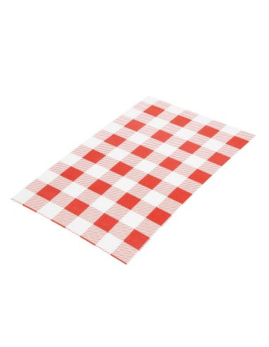 Papier ingraissable vichy rouge 190x310 mm - Lot de 200
