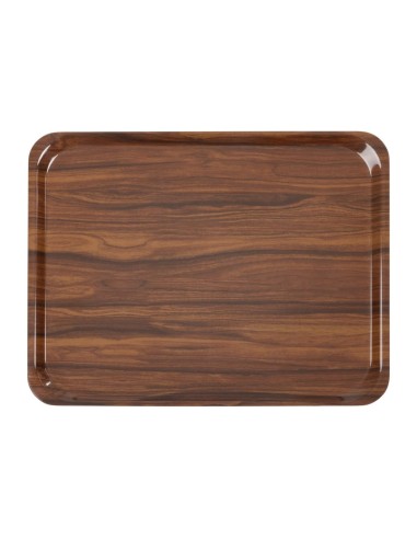 Plateaux stratifiés lisses Capri Cambro noyer 460 mm - lot de 24