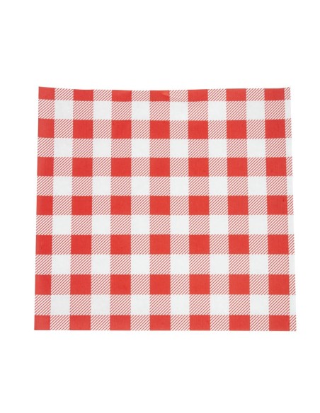 Papier ingraissable vichy rouge 250x250mm - lot de 200 Chevler