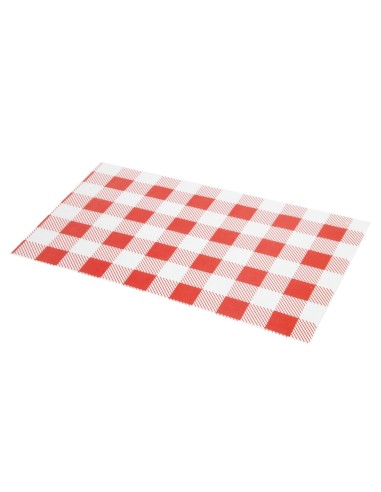 Papier ingraissable vichy rouge 190x310 mm - Lot de 200