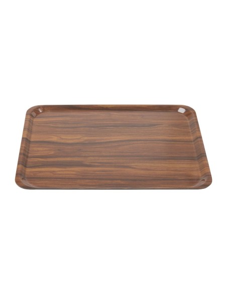 Plateaux stratifiés lisses Capri Cambro noyer 460 mm - lot de 24