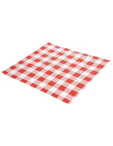 Papier ingraissable vichy rouge 250x250mm - lot de 200 Chevler