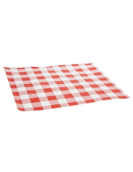 Papier ingraissable vichy rouge 250x250mm - lot de 200 Chevler