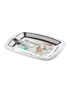 Plateau addition inox avec clip Olympia - 150x120 mm 2