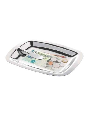 Plateau addition inox avec clip Olympia - 150x120 mm