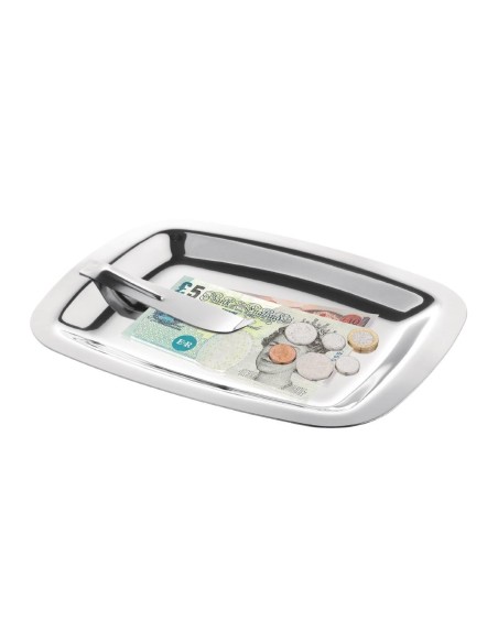 Plateau addition inox avec clip Olympia - 150x120 mm