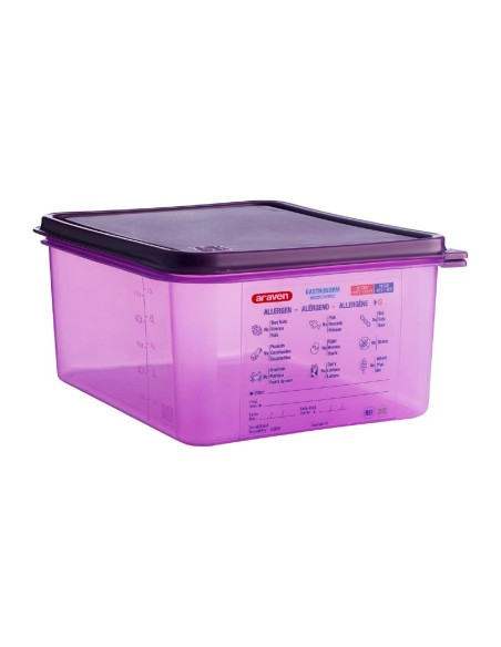 Bac hermétique violet antiallergénique GN1/2 Araven 10L