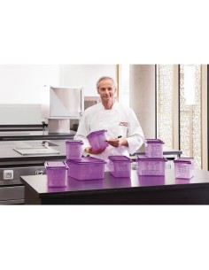 Bac hermétique violet antiallergénique GN1/6 Araven 2,6L 2