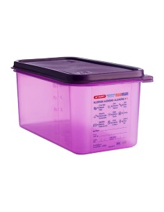 Bac hermétique violet antiallergénique GN1/3 Araven 6L - Sans BPA