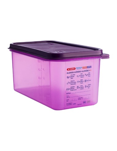 Bac hermétique violet antiallergénique GN1/3 Araven 6L - Sans BPA