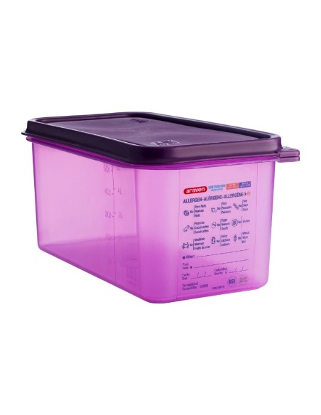 Bac hermétique violet antiallergénique GN1/3 Araven 6L - Sans BPA