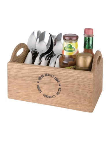 Porte-condiments en chêne Olympia 230 mm - Bois marron