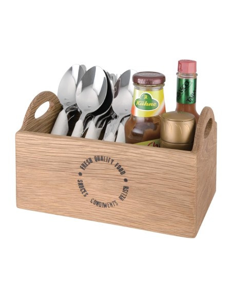 Porte-condiments en chêne Olympia 230 mm - Bois marron