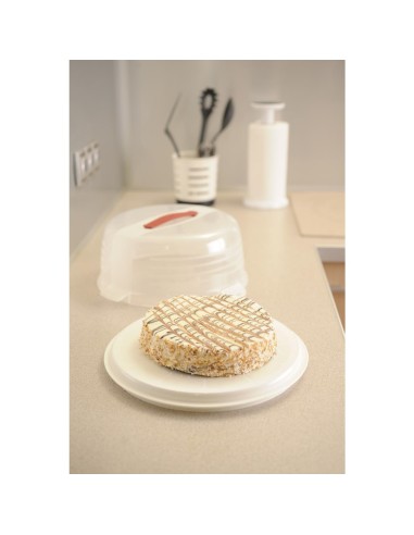 Boîte à gâteau ronde blanche Curver 350 mm - Transport sécurisé