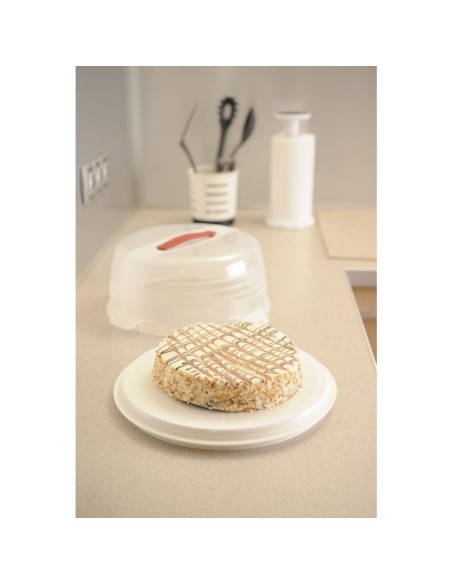 Boîte à gâteau ronde blanche Curver 350 mm - Transport sécurisé