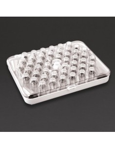 Boîte de 52 douilles pâtissières Vogue en inox - 52 embouts 2