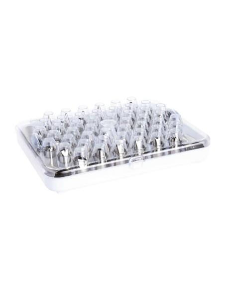 Boîte de 52 douilles pâtissières Vogue en inox - 52 embouts