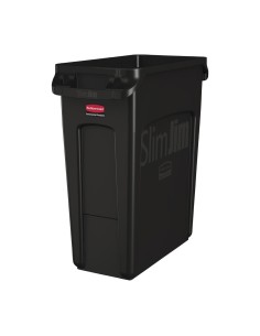 Collecteur de recyclage Rubbermaid Slim Jim noir 60L