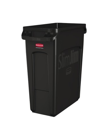Collecteur de recyclage Rubbermaid Slim Jim noir 60L