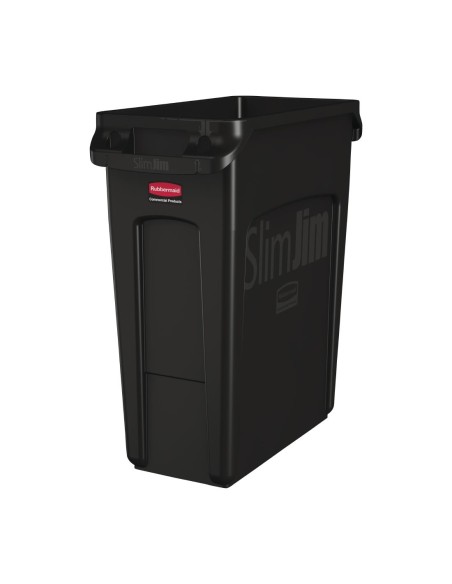 Collecteur de recyclage Rubbermaid Slim Jim noir 60L
